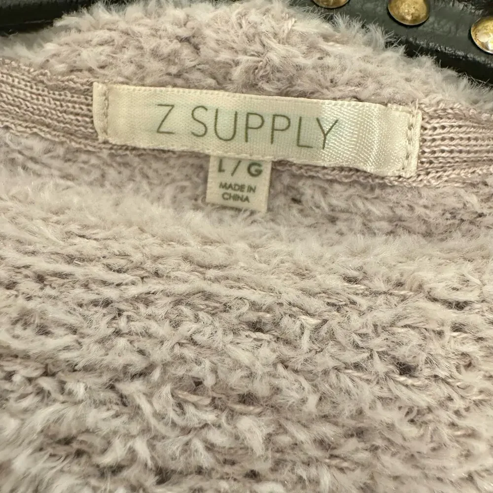 Z Supply Long Sleeve Open Front Hooded Long Cardigan Sweater Large